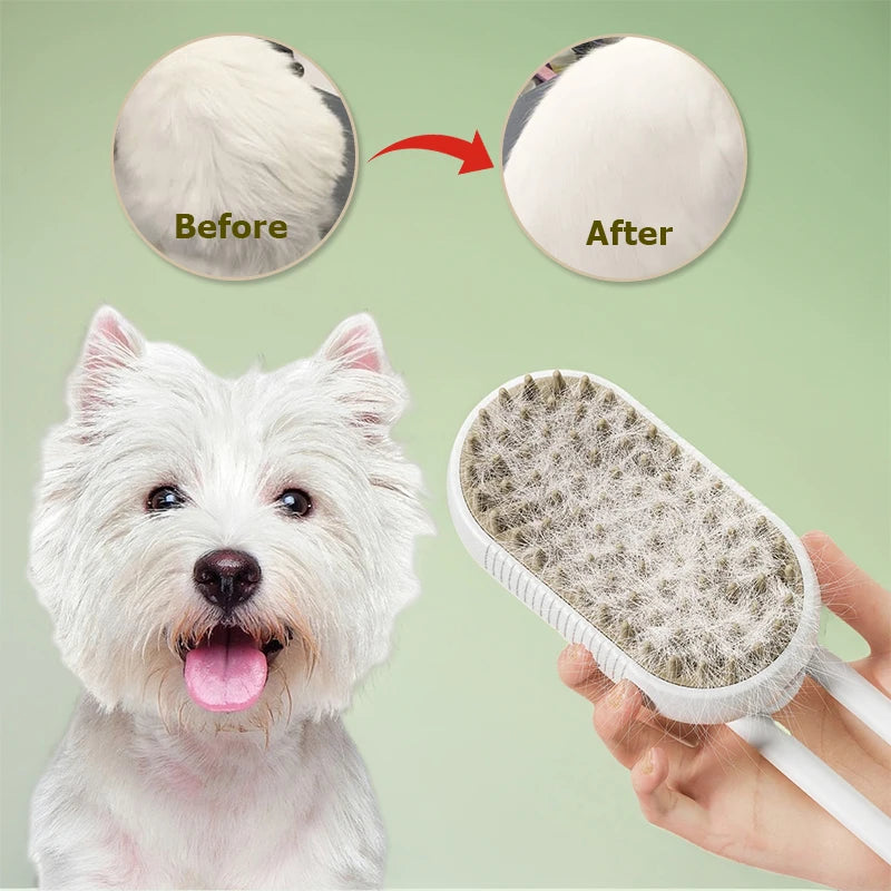 3 in 1 Steamy Pet Dog Brush Cat Steam Brush Electric Spray Cat Hair Brush Comb Massage Pet Grooming Tool Loose Hair Supplies